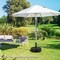 Black Patio Umbrella Base with Metal Pole and Refillable Water Sand Reservoir